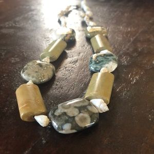 Jasper Stone and Shell Necklace
